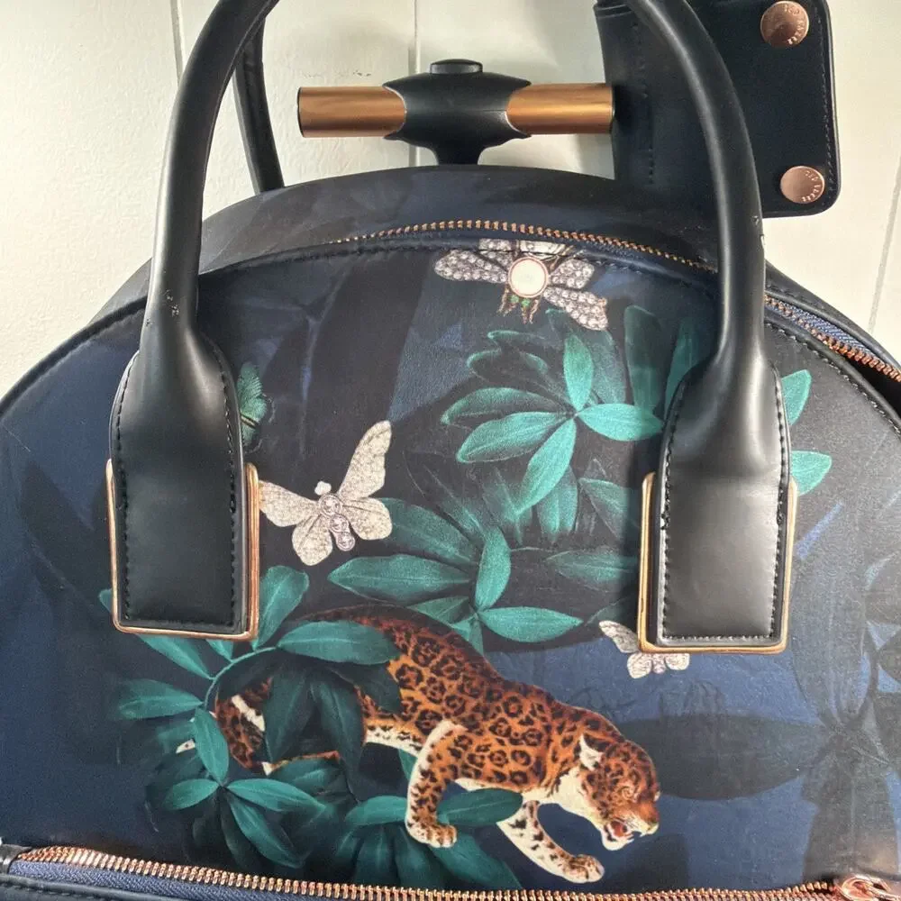 Ted Baker Roller Bag Suitcase Travel Luggage Personal Item Leopard Backpack